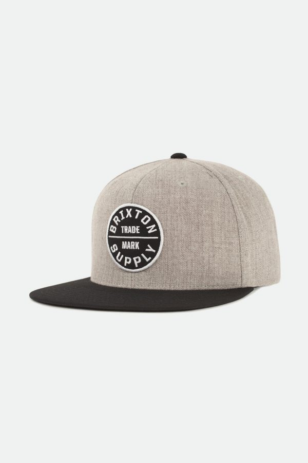 Brixton Oath III Snapback - Light Heather Grey/Black