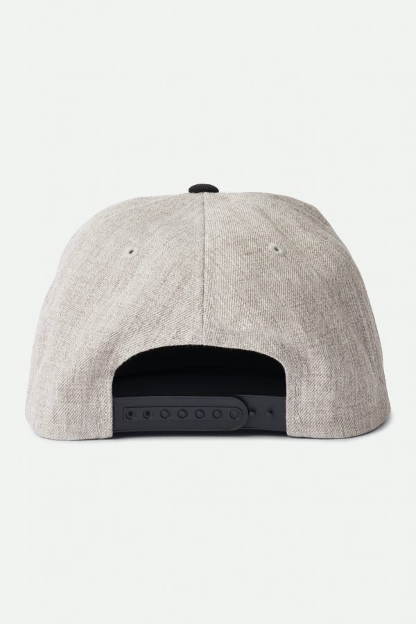 Brixton Oath III Snapback - Light Heather Grey/Black - Image 4