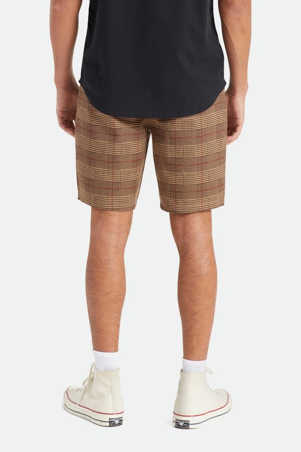 Brixton Choice Chino Shorts - Houndstooth/Brown - Image 4