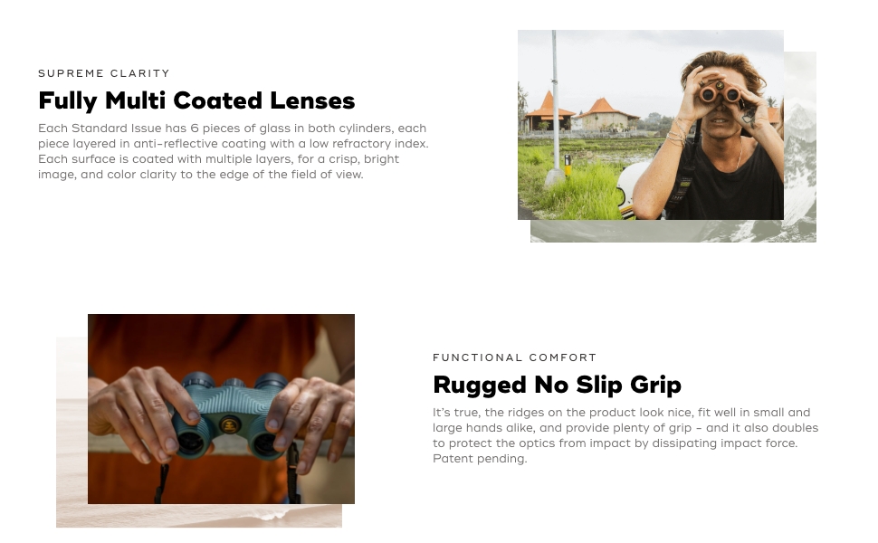 Fully Multi Coated Lenses, Rugged No Slip Grip