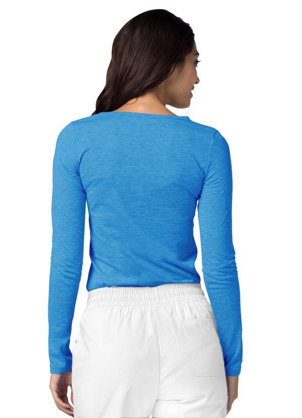 Adar Long Sleeve Comfort Tee - Heather Pool Blue - Image 2