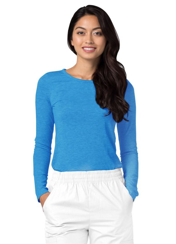 Adar Long Sleeve Comfort Tee - Heather Pool Blue