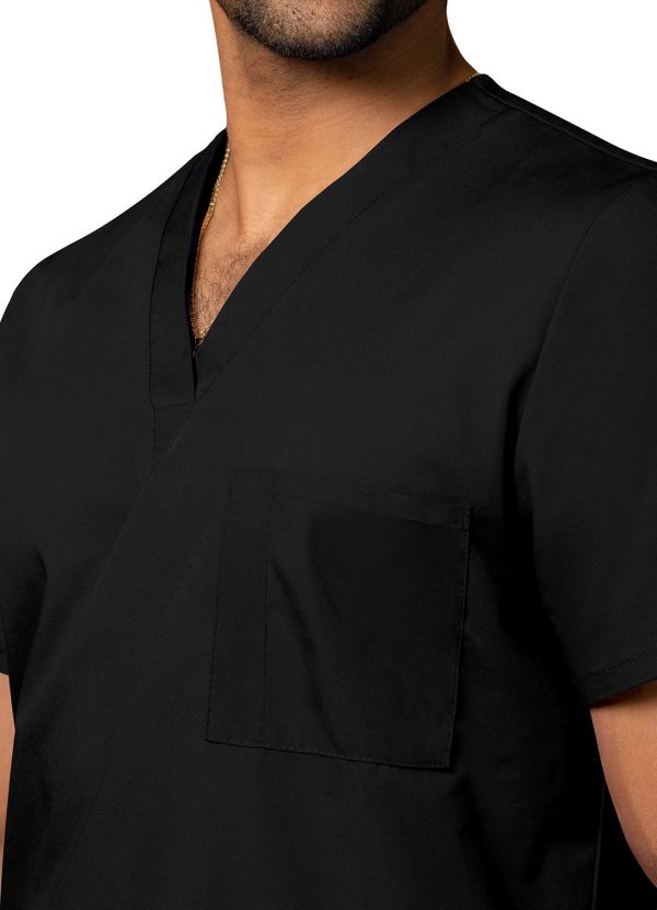 Adar Unisex V-Neck Tunic 3 Pocket - Black - Image 4