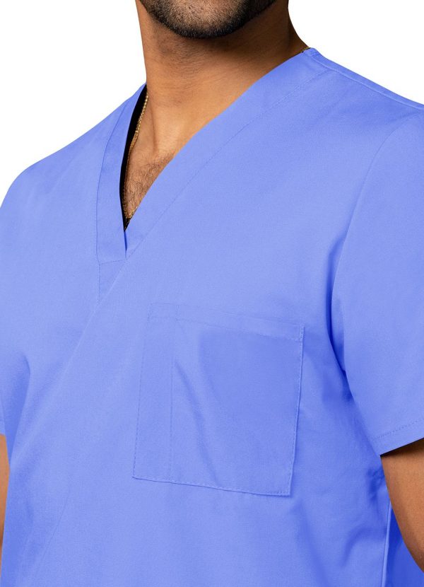 Adar Unisex V-Neck Tunic 3 Pocket - Ceil Blue - Image 4