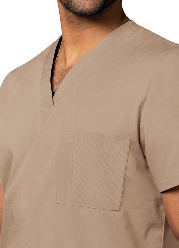 Adar Unisex V-Neck Tunic 3 Pocket - Khaki - Image 2