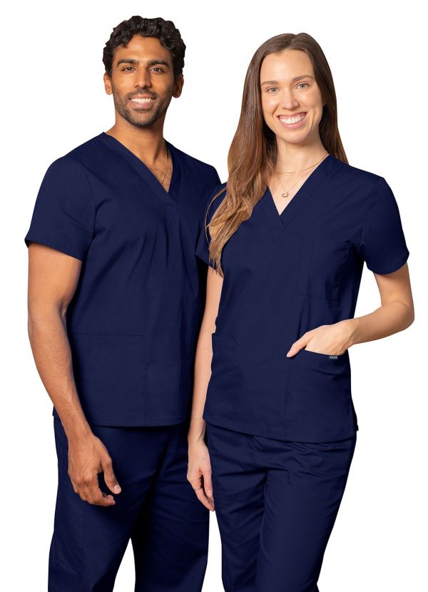Adar Unisex V-Neck Tunic 3 Pocket - Navy