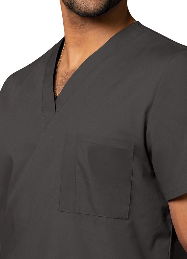 Adar Unisex V-Neck Tunic 3 Pocket - Pewter - Image 4