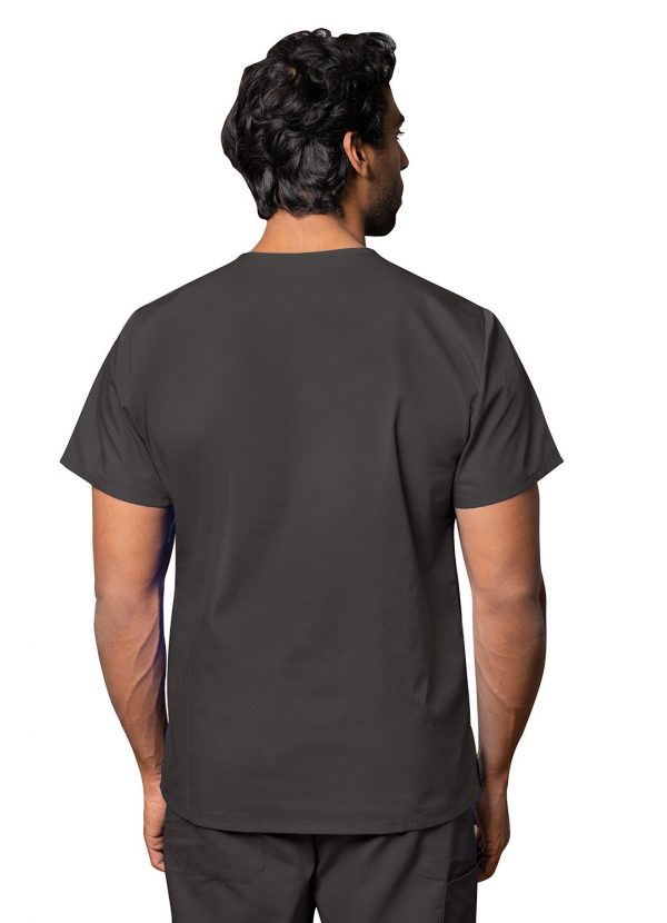Adar Unisex V-Neck Tunic 3 Pocket - Pewter - Image 2