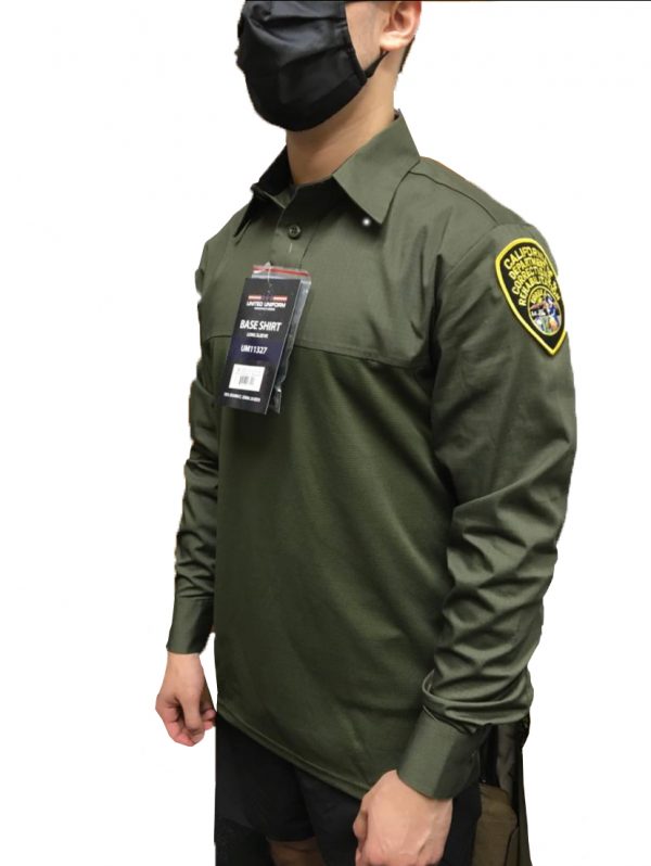 United Base Shirt w/ CDCR Patches Long Sleeve - Olive Green - Image 2