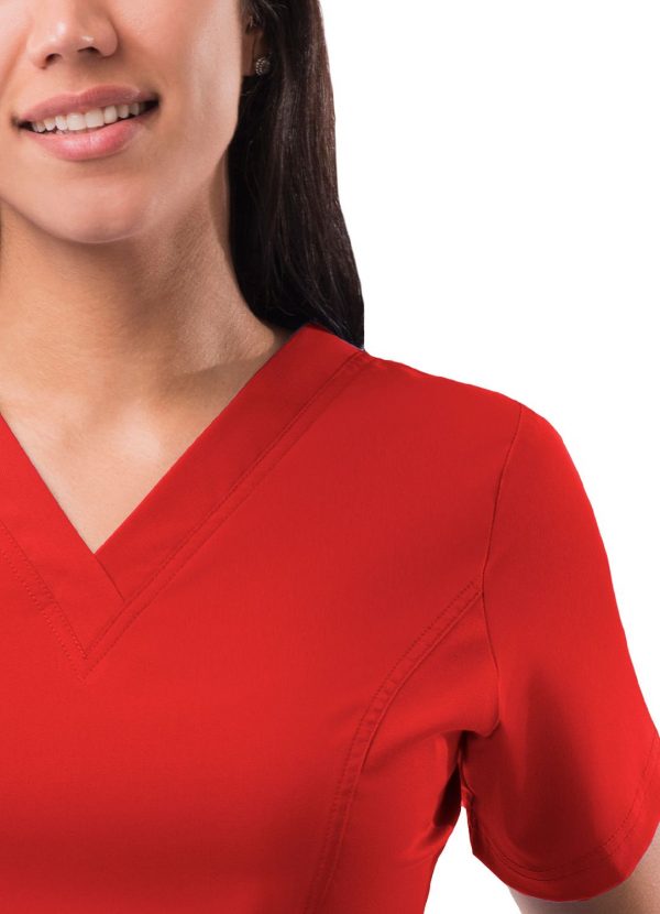 Adar Womens Elevated V-neck Scrub Top - Apple - Image 3