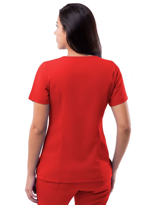 Adar Womens Elevated V-neck Scrub Top - Apple - Image 2