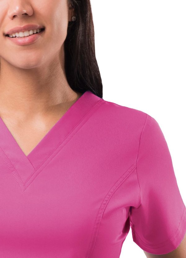 Adar Womens Elevated V-neck Scrub Top - Fruit Punch - Image 3