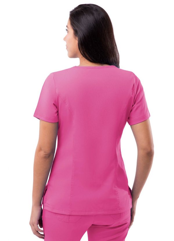 Adar Womens Elevated V-neck Scrub Top - Fruit Punch - Image 2