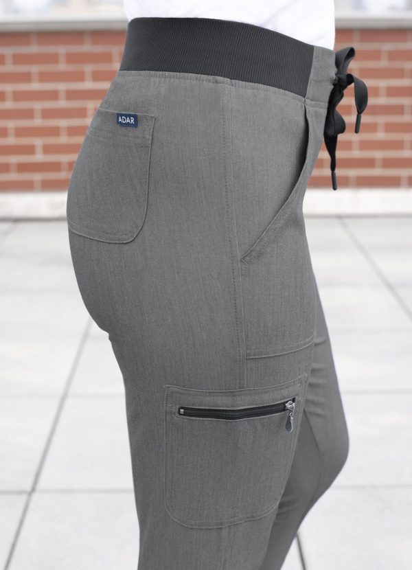 Adar Women's Pro Scrub Bottoms - Heather Grey - Image 3