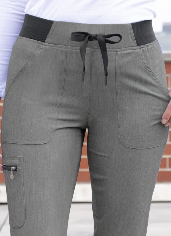 Adar Women's Pro Scrub Bottoms - Heather Grey - Image 5