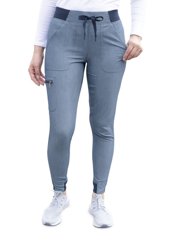Adar Women's Pro Scrub Bottoms - Heather Navy