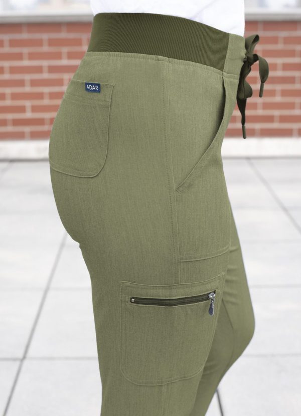 Adar Women's Pro Scrub Bottoms - Heather Olive - Image 6