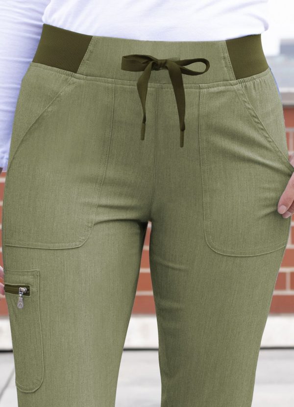 Adar Women's Pro Scrub Bottoms - Heather Olive - Image 4