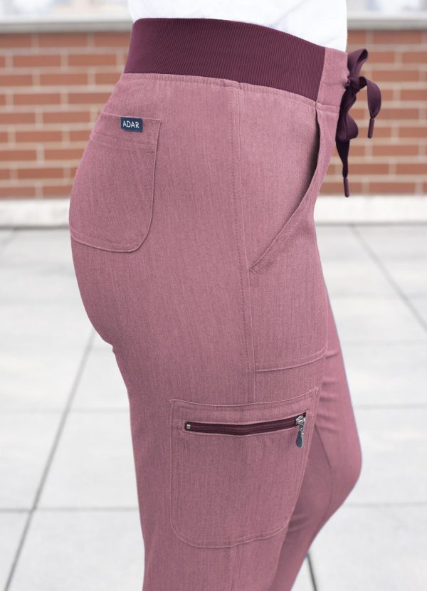 Adar Women's Pro Scrub Bottoms - Heather Wine - Image 6