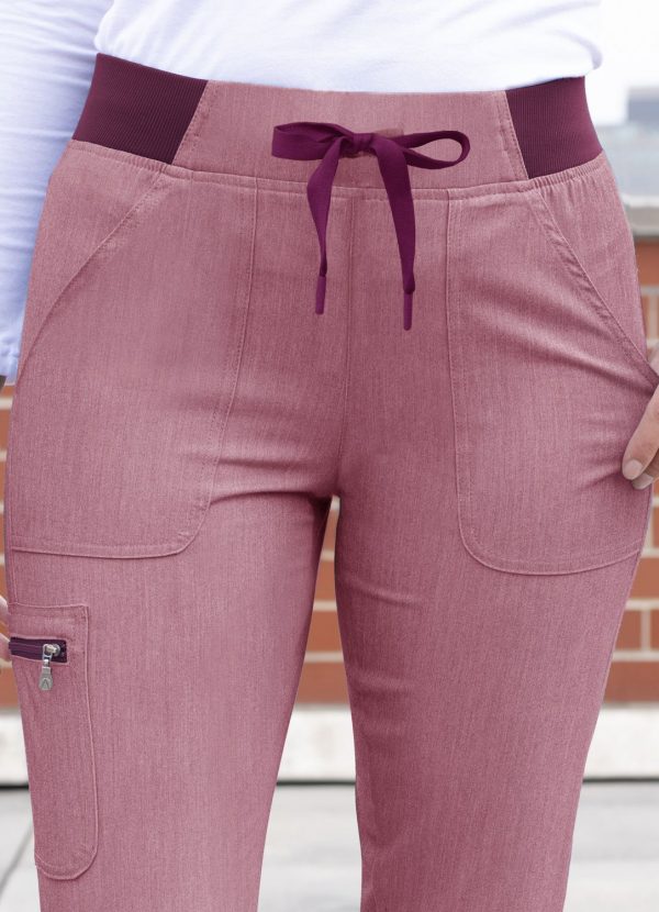 Adar Women's Pro Scrub Bottoms - Heather Wine - Image 4
