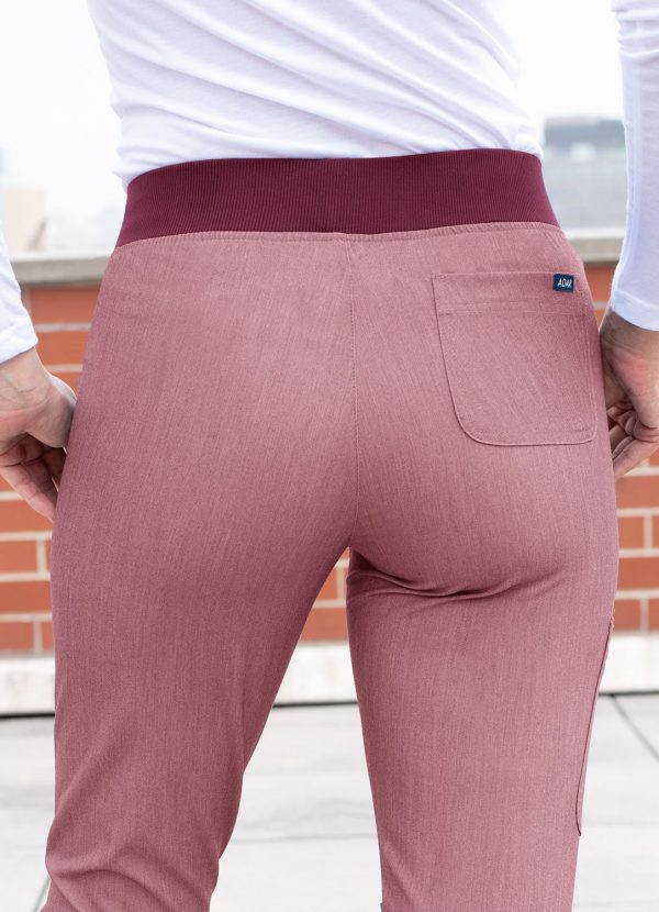 Adar Women's Pro Scrub Bottoms - Heather Wine - Image 3