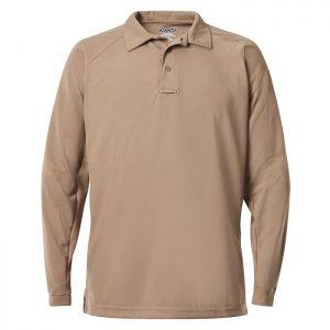 Vertx Men's Coldblack Polo - Long Sleeve - Tan