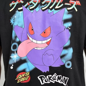 Pokemon & Santa Cruz Ghost Type 3 Men's Black T-Shirt - (Gengar)