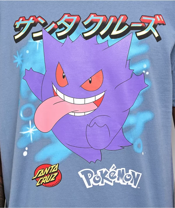 Pokemon & Santa Cruz Ghost Type 3 Men's Saltwater T-Shirt - (Gengar)