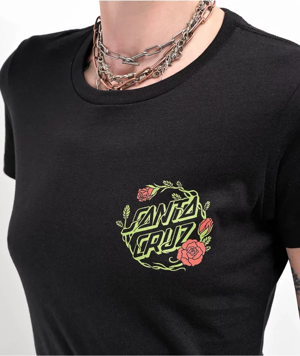 Pokemon & Santa Cruz Grass Type 1 Women's Black T-Shirt - Image 3