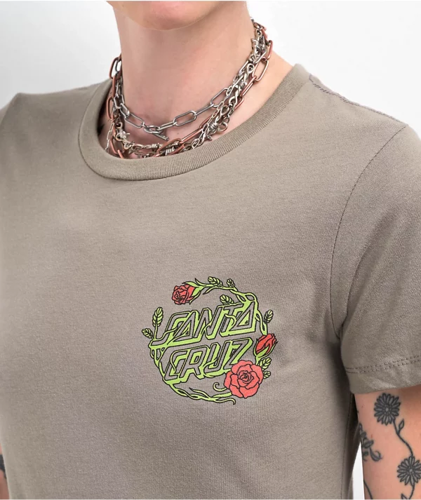 Pokemon & Santa Cruz Grass Type 1 Women's Grey T-Shirt - Image 3