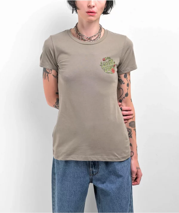 Pokemon & Santa Cruz Grass Type 1 Women's Grey T-Shirt - Image 2