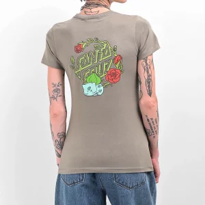 Pokemon & Santa Cruz Grass Type 1 Women's Grey T-Shirt