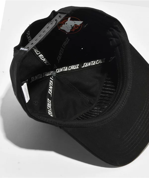 Pokemon & Santa Cruz Pikachu Black Snapback Hat - Image 3