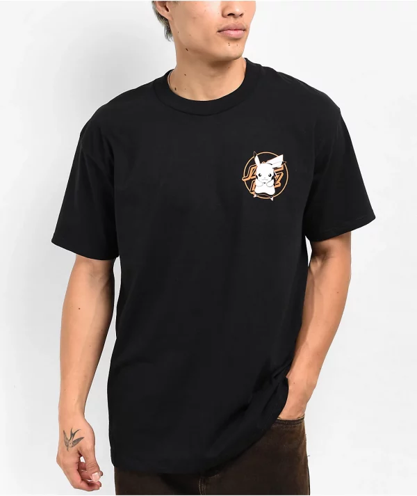 Pokemon & Santa Cruz Pikachu Men's Black T-Shirt - Image 2