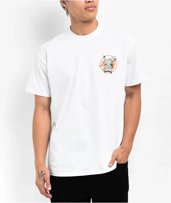 Pokemon & Santa Cruz Pikachu Men's White T-Shirt - Image 2
