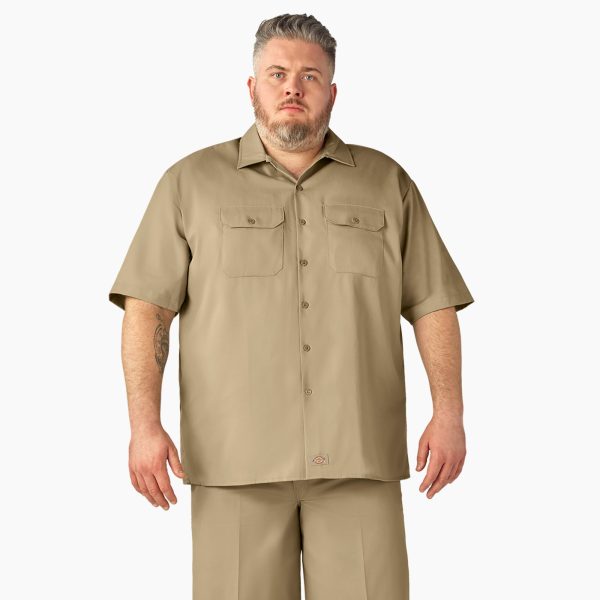 CDCR CSC or SCC Dickies Short Sleeve Work Shirt - Tan - Image 3