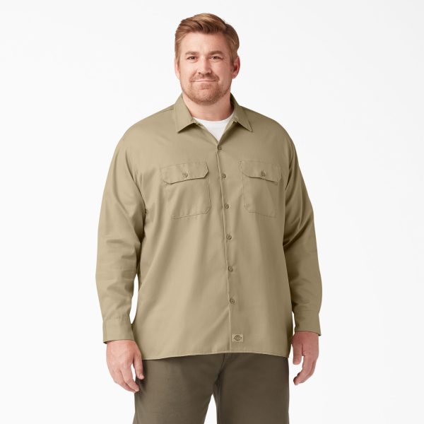 CDCR CSC or SCC Dickies Work Shirt Long Sleeve - Tan - Image 3