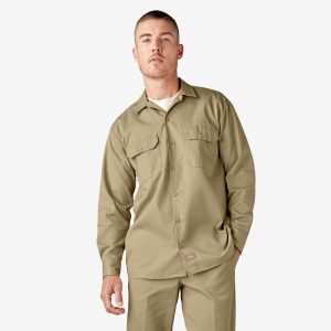 CDCR CSC or SCC Dickies Work Shirt Long Sleeve - Tan