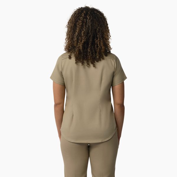 Women's CDCR CSC or SCC Dickies Short Sleeve Work Shirt - Tan - Image 2