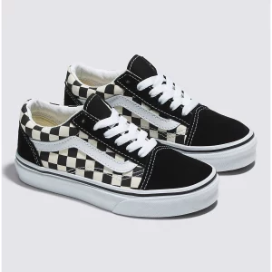 Youth Old Skool Vans - Black & White Checkerboard