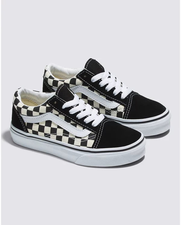 Youth Old Skool Vans - Black & White Checkerboard