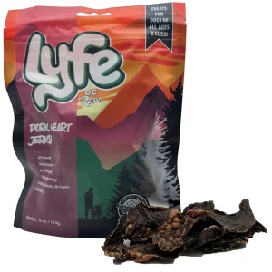 OC Lyfe Pork Heart Jerky for Dogs 4oz